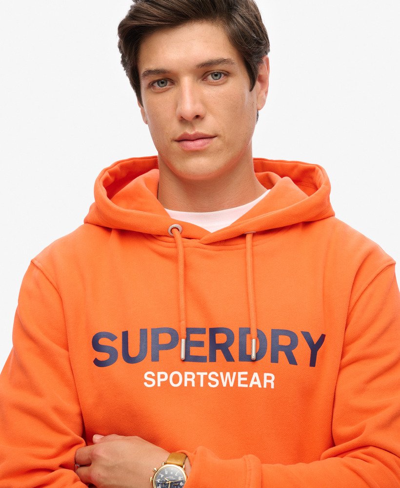 sportswear logo loose fit hoodie in flame orange