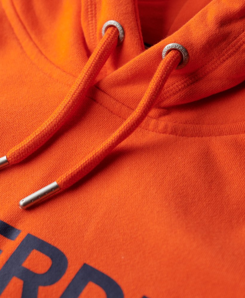 sportswear logo loose fit hoodie in flame orange