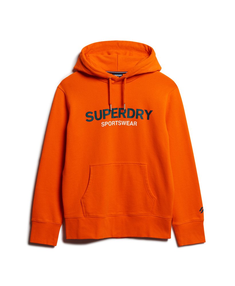 sportswear logo loose fit hoodie in flame orange