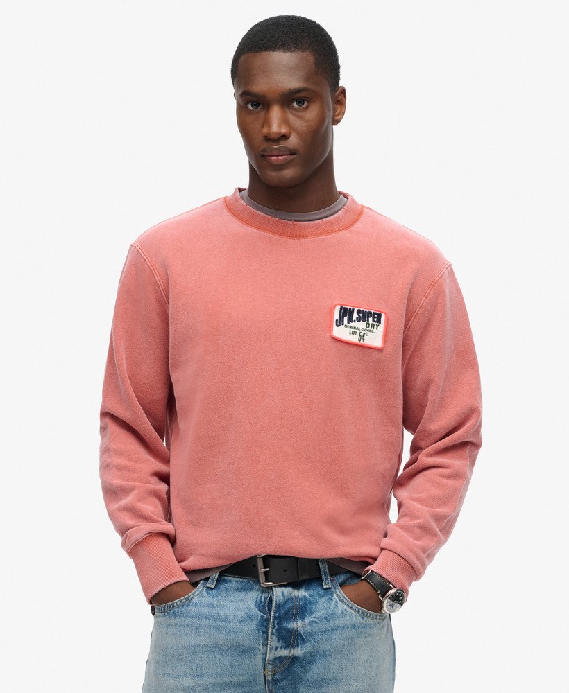 monteurs-sweatshirt met losse pasvorm en ronde hals in roestbruin.