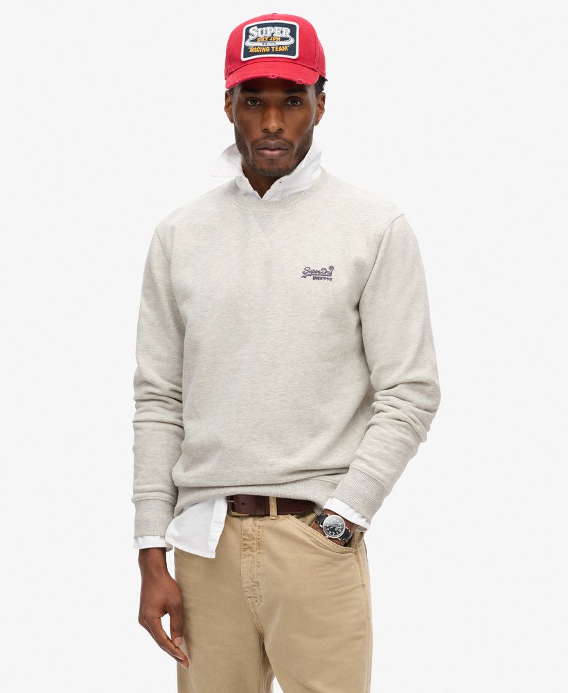 essential logo crew sweatshirt in glacier grey marl