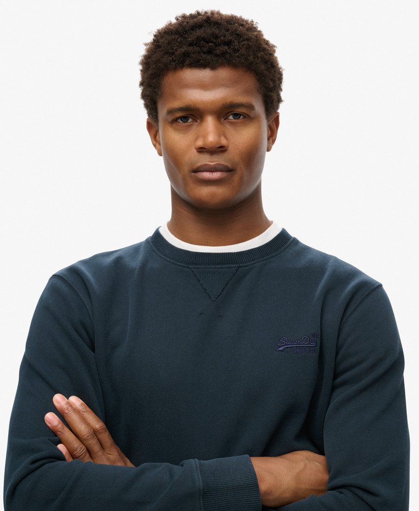 essential logo crew sweatshirt in eclipse navy
