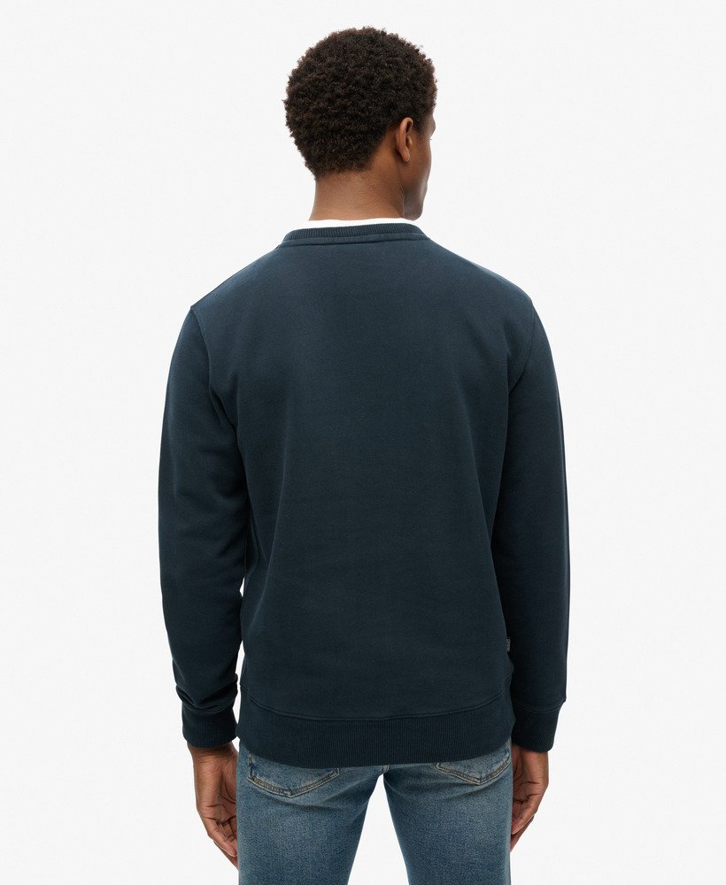 essential logo crew sweatshirt in eclipse navy