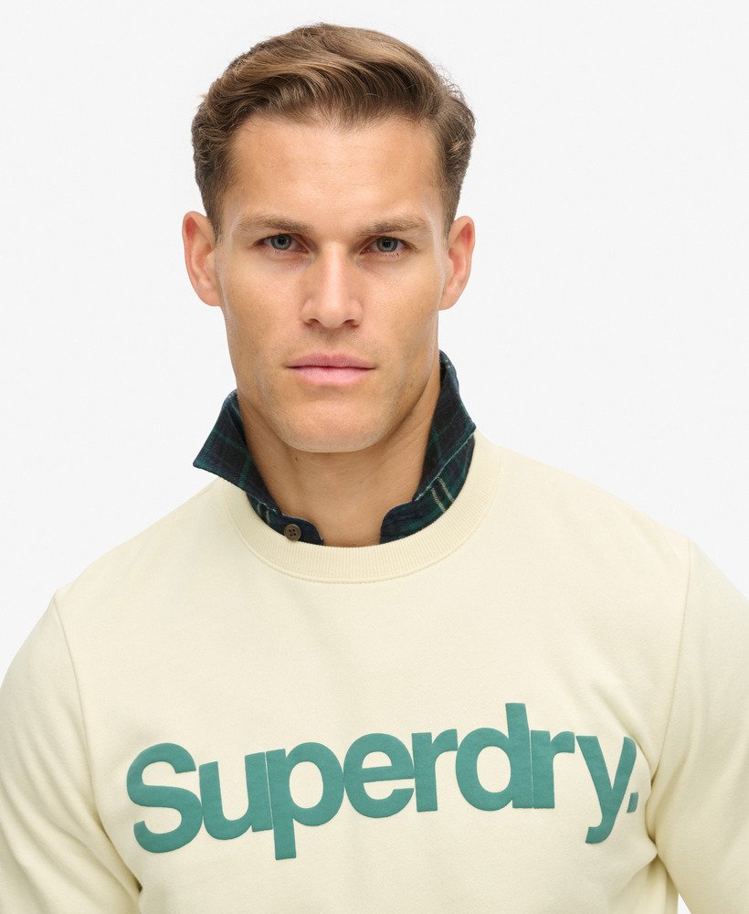 klassieke core logo-sweatshirt in oestercrème