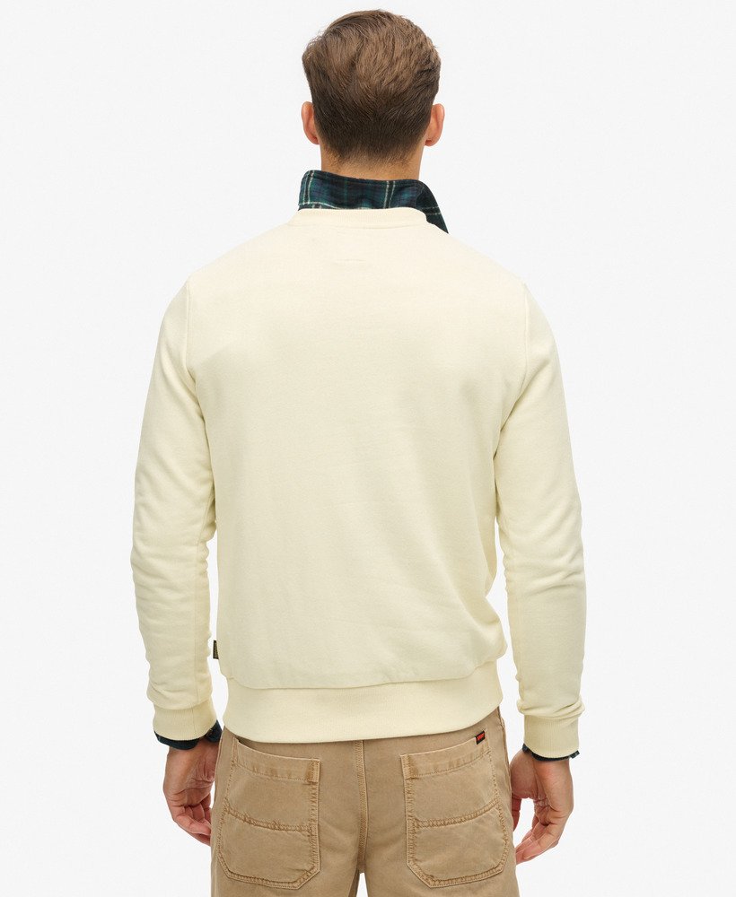 klassieke core logo-sweatshirt in oestercrème