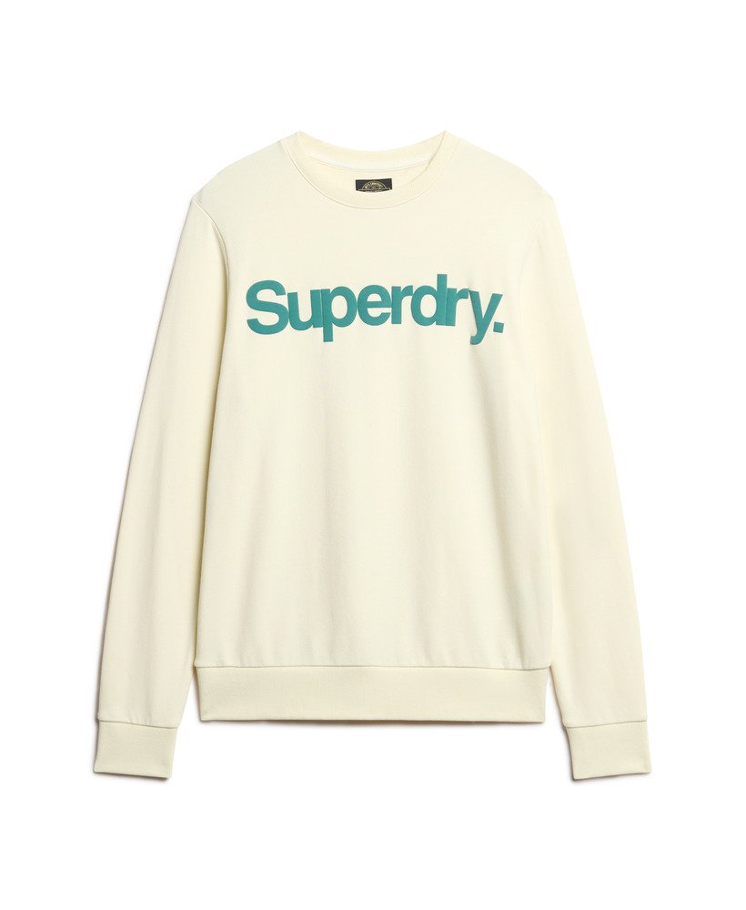 klassieke core logo-sweatshirt in oestercrème
