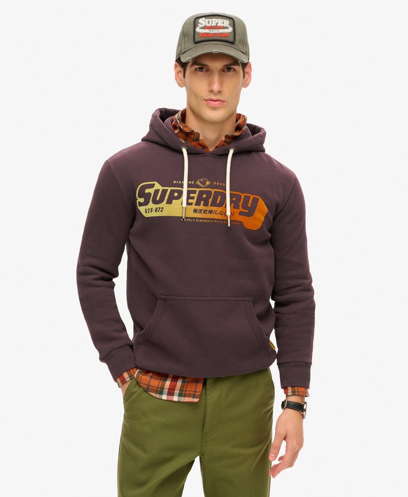 hoodie met fluweelzachte vervaagde print in winterse bessenpaars