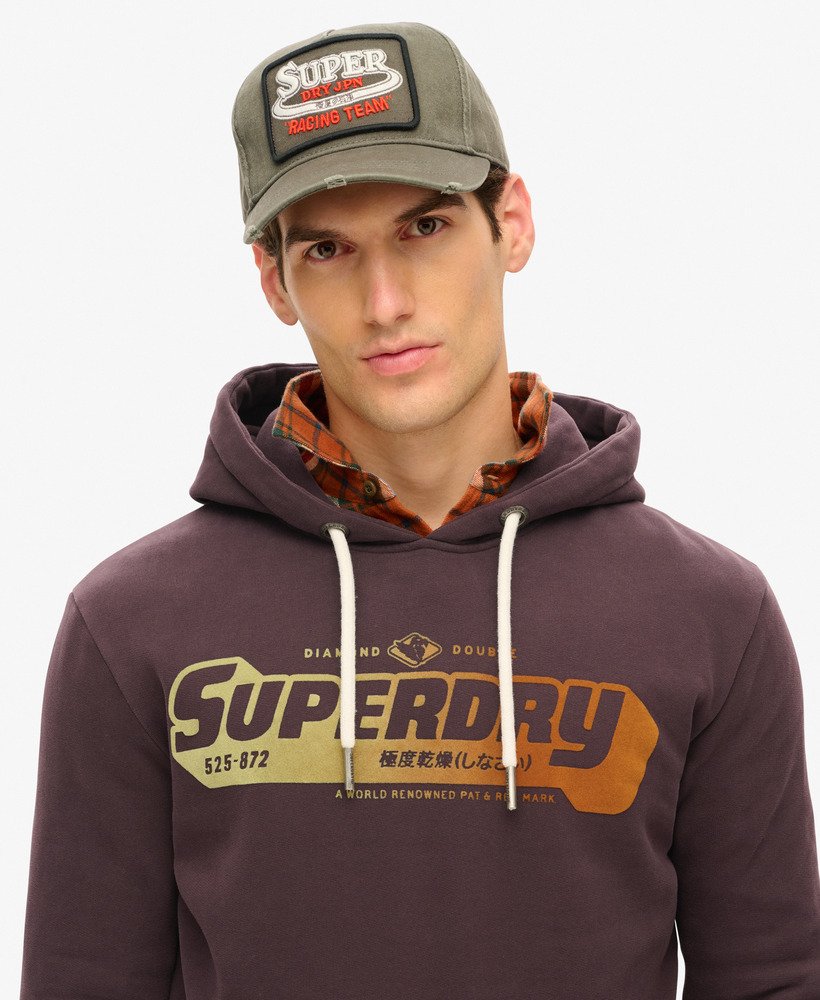 hoodie met fluweelzachte vervaagde print in winterse bessenpaars