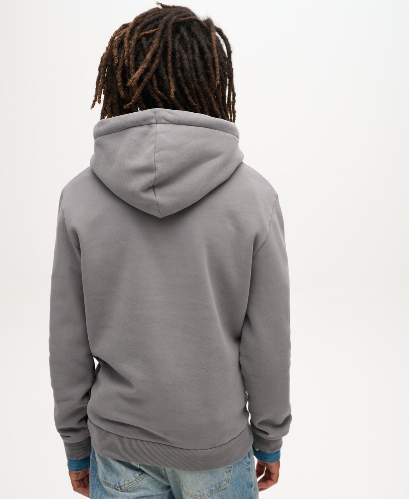 hoodie met fluweelzachte vervaagde print in middengrijs.