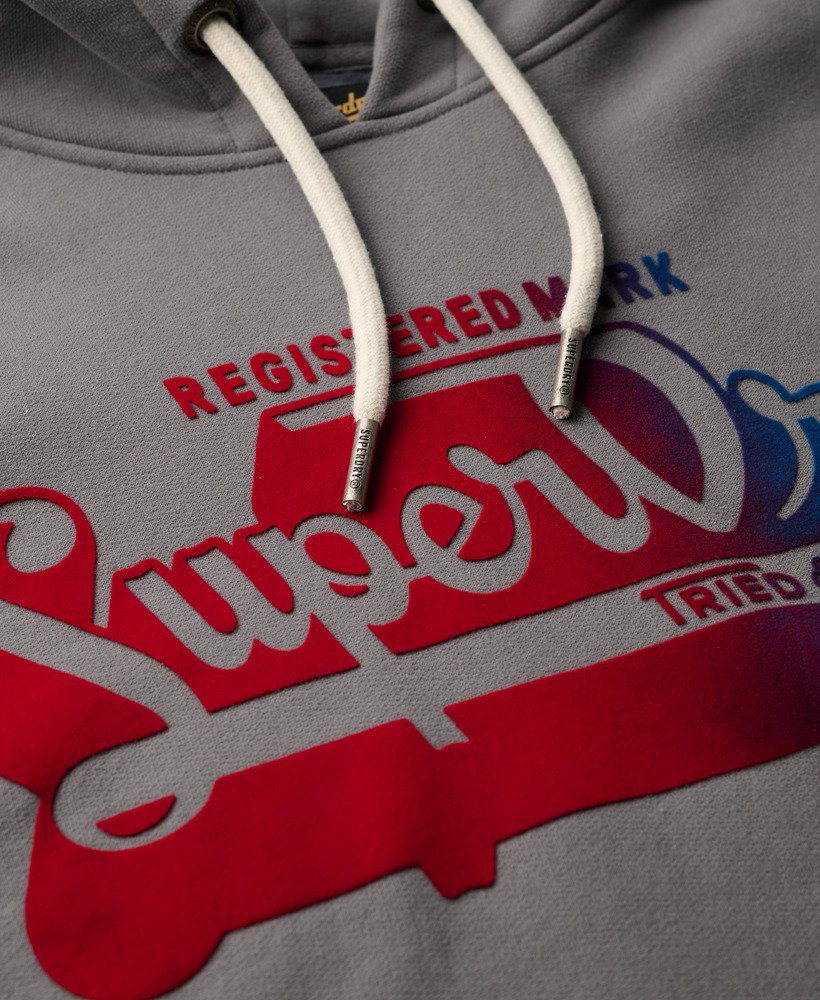 hoodie met fluweelzachte vervaagde print in middengrijs.