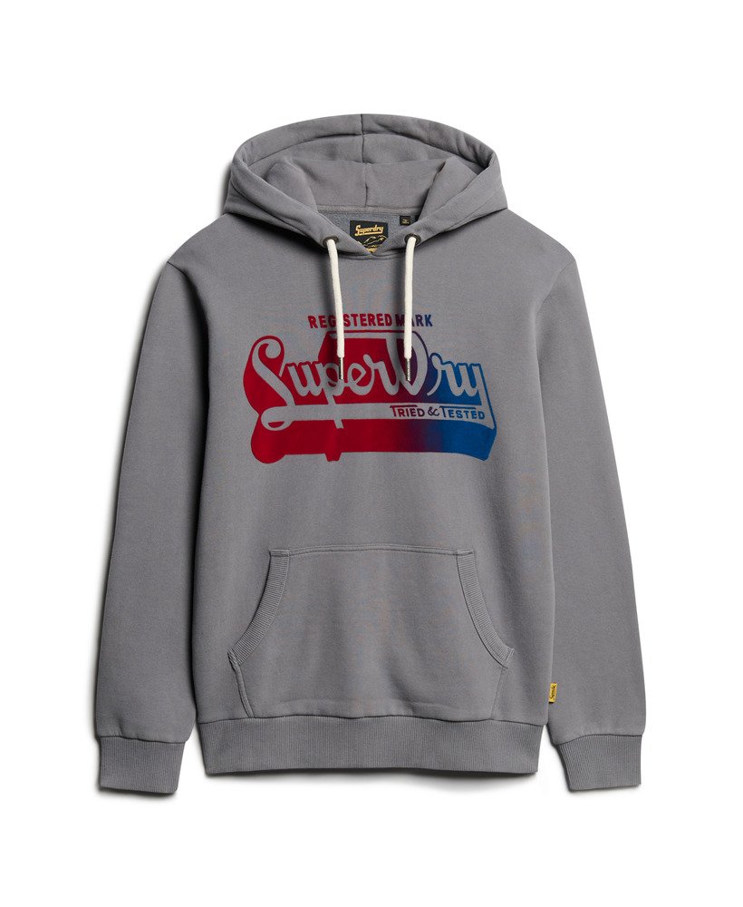 hoodie met fluweelzachte vervaagde print in middengrijs.