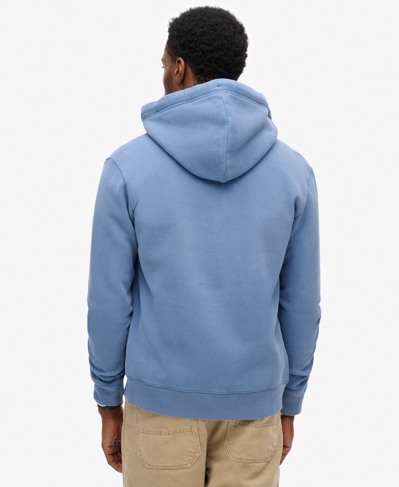 essential logo zip hoodie in moonlight blue