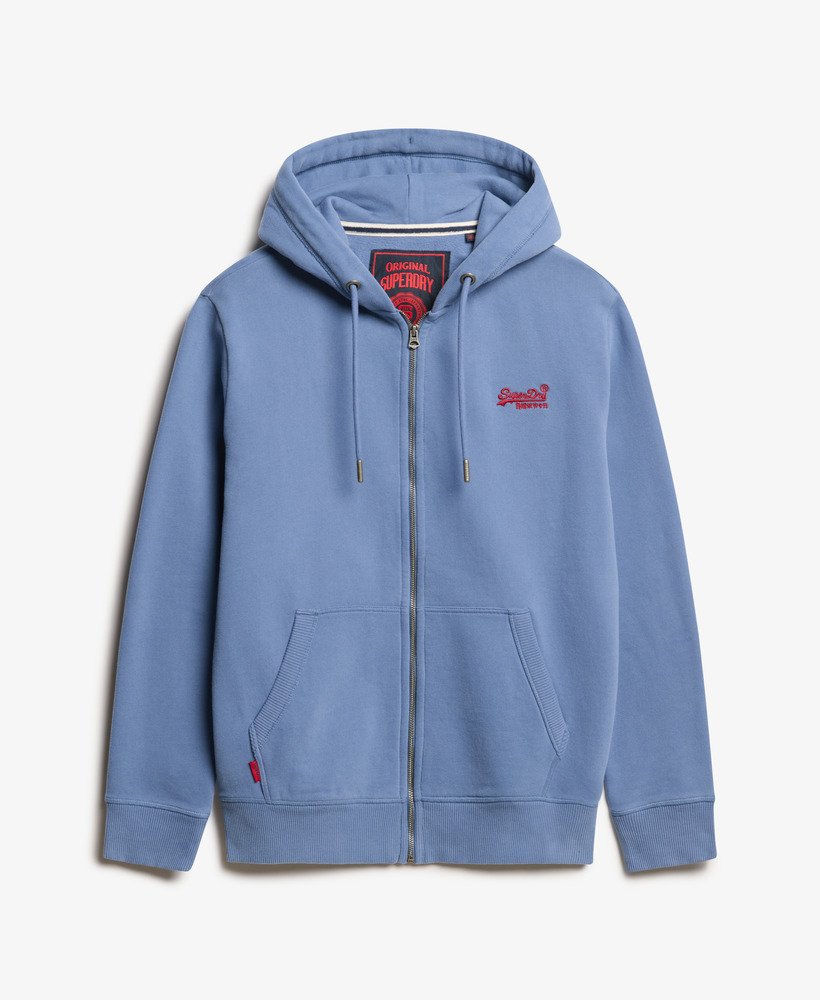 essential logo zip hoodie in moonlight blue