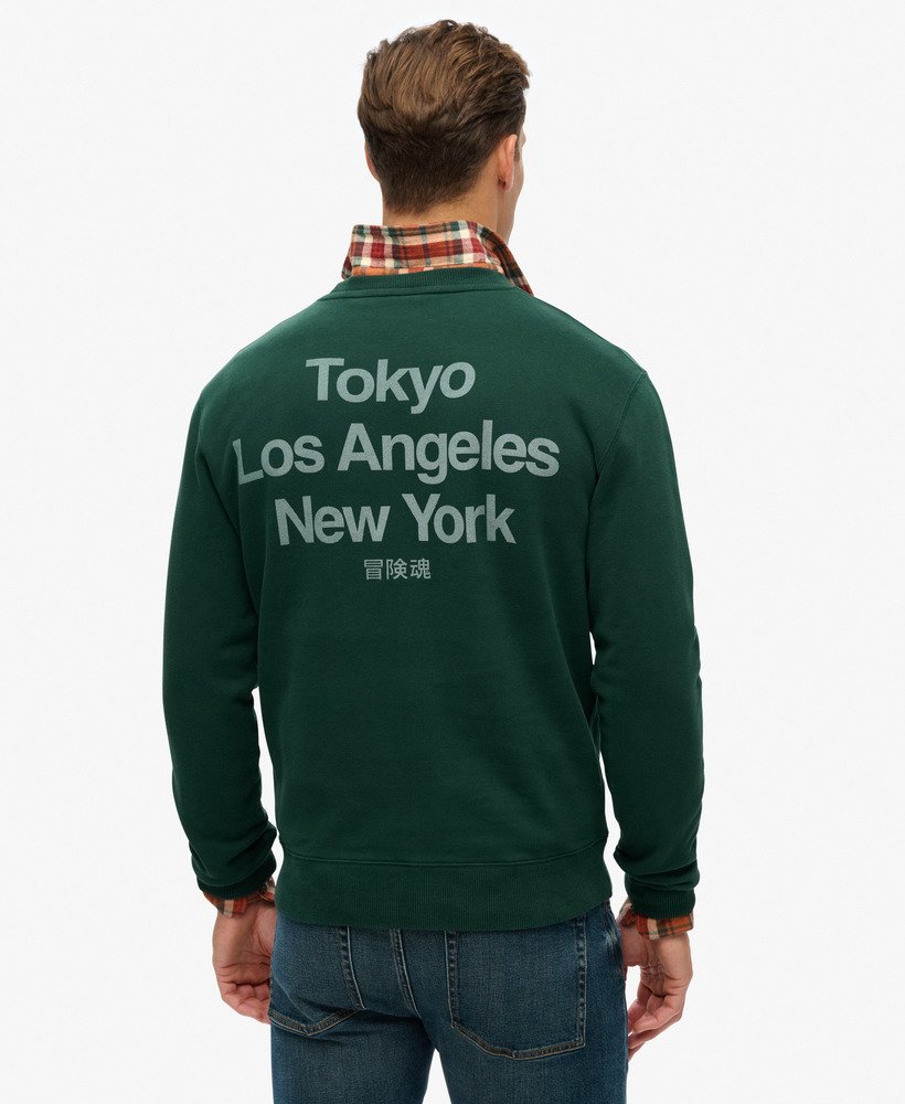 core logo city loose crew sweatshirt in emailgroen