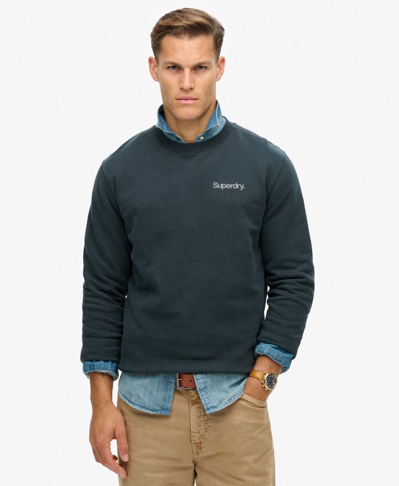 core logo city loose crew sweatshirt in blueberry