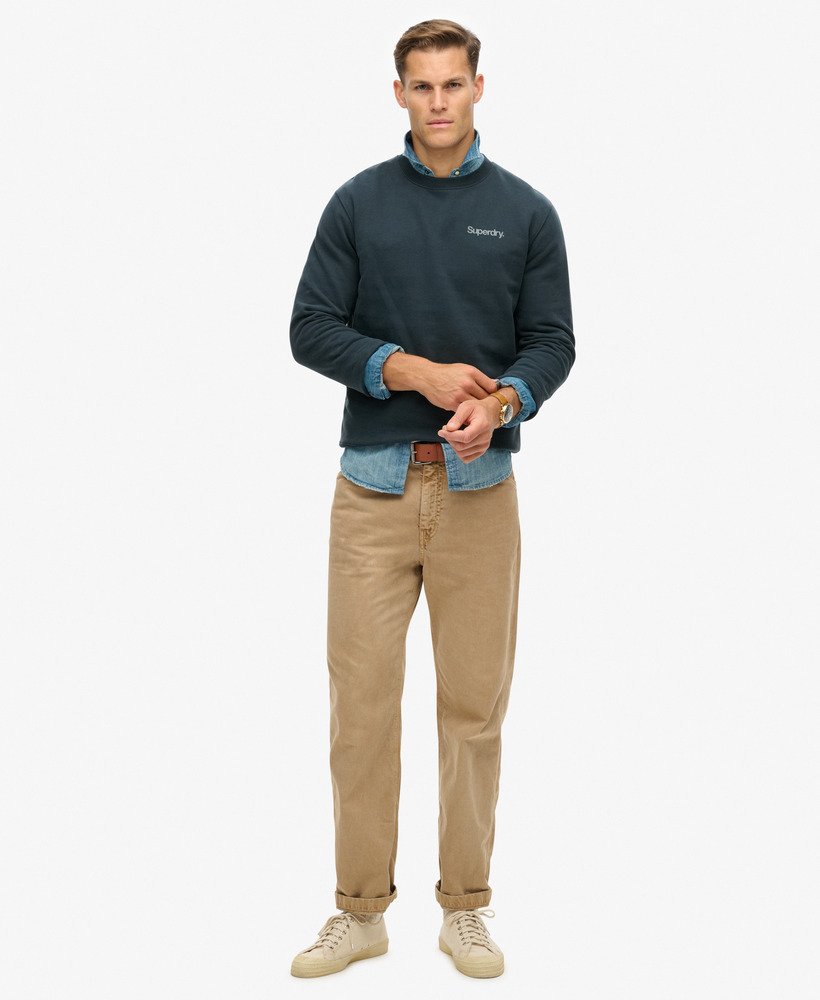 core logo city loose crew sweatshirt in blueberry