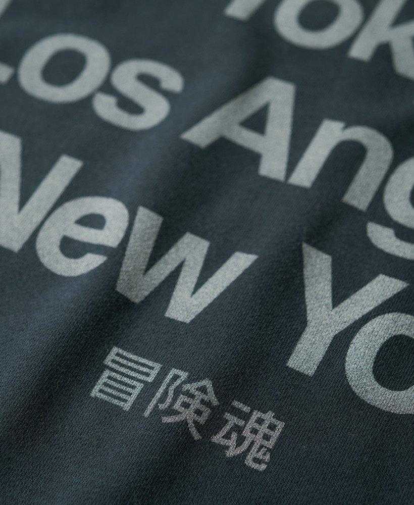 core logo city loose crew sweatshirt in blueberry