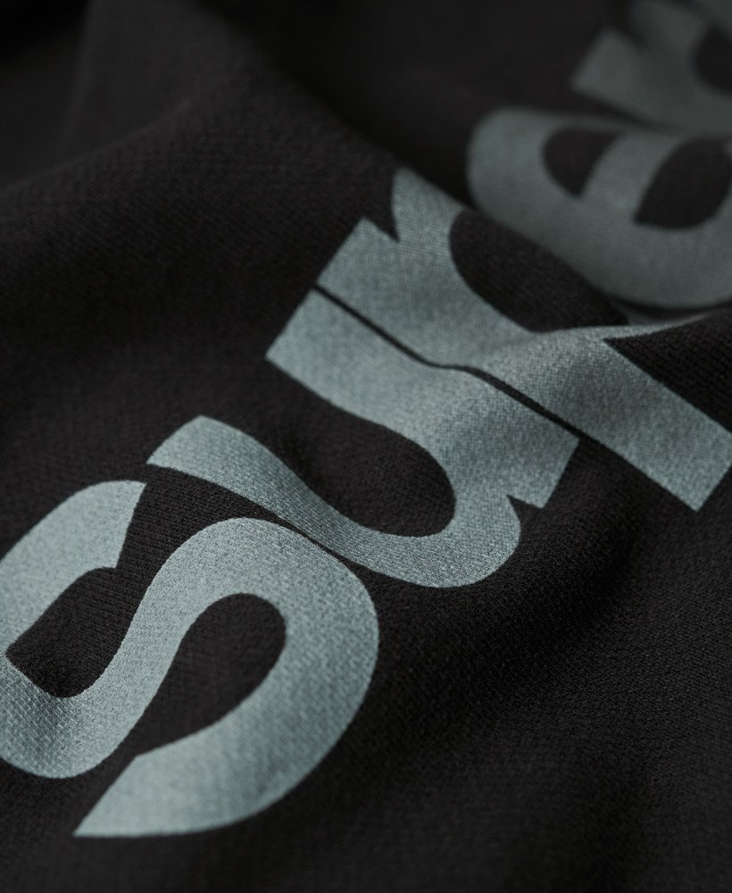 core logo fade loose hoodie in zwart