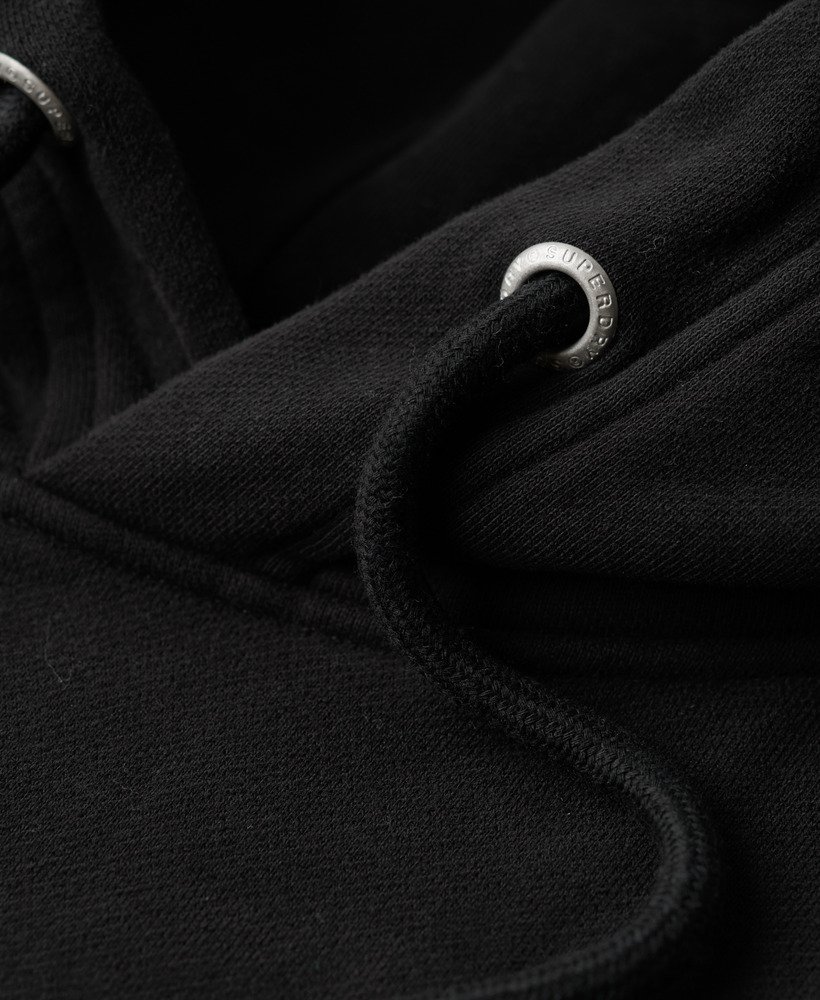 core logo fade loose hoodie in zwart