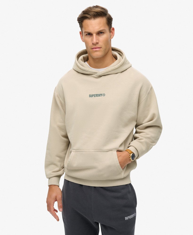 hoodie met micrologo en losse pasvorm in chateau gray