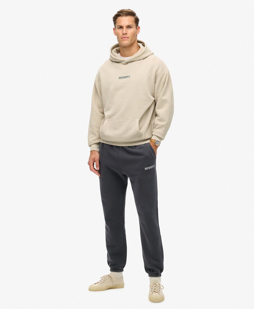hoodie met micrologo en losse pasvorm in chateau gray