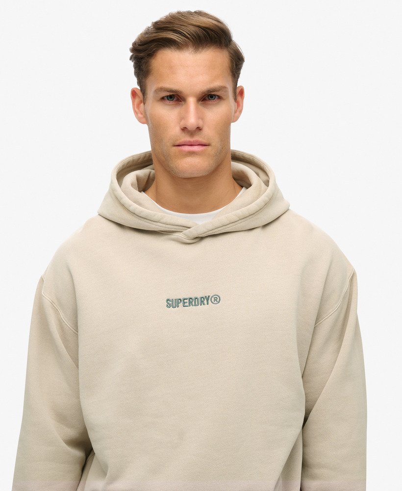 hoodie met micrologo en losse pasvorm in chateau gray