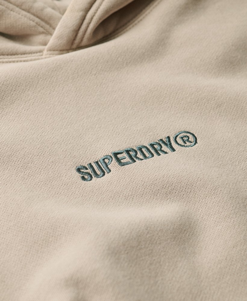 hoodie met micrologo en losse pasvorm in chateau gray