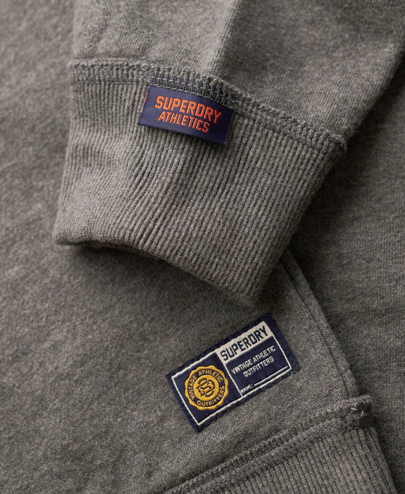 vintage sportieve crewneck sweater in antracietgrijs gemêleerd