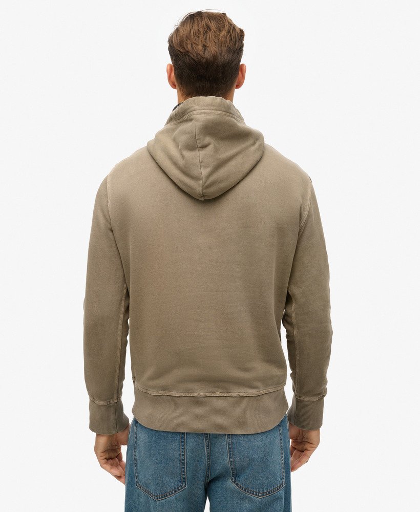 relaxte hoodie met contrasterende stiksels in gewassen morel brown.