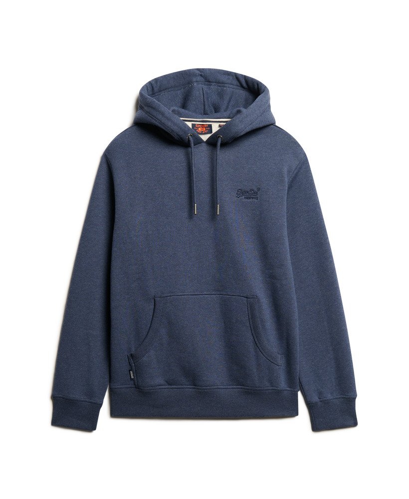 essential logo hoodie in heritage navy marl