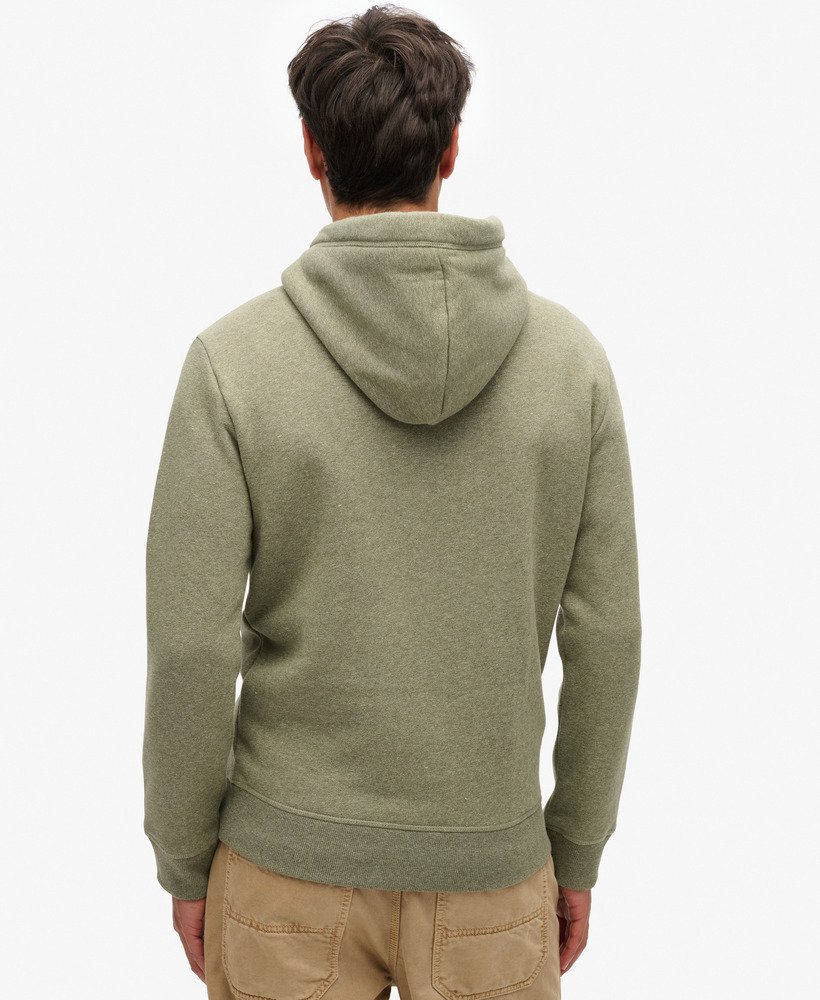 essential logo hoodie in martini olive green grit