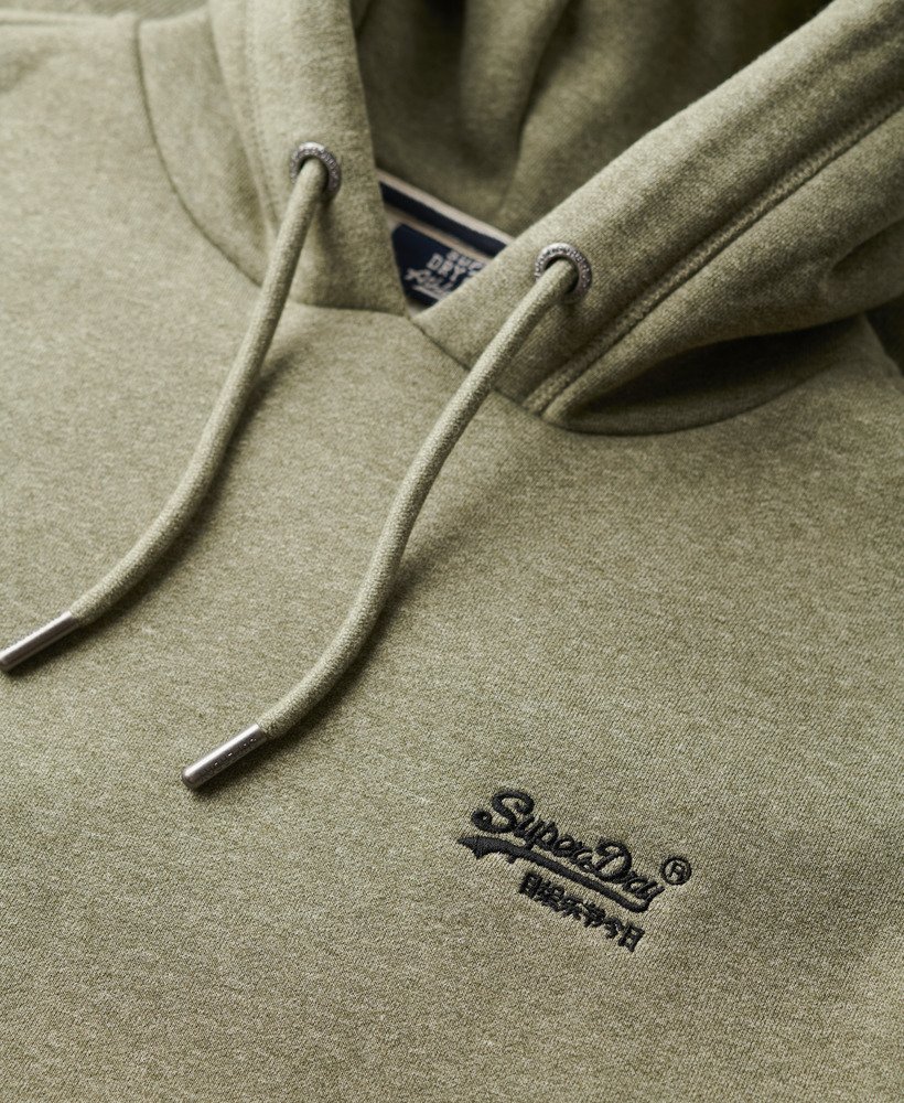 essential logo hoodie in martini olive green grit