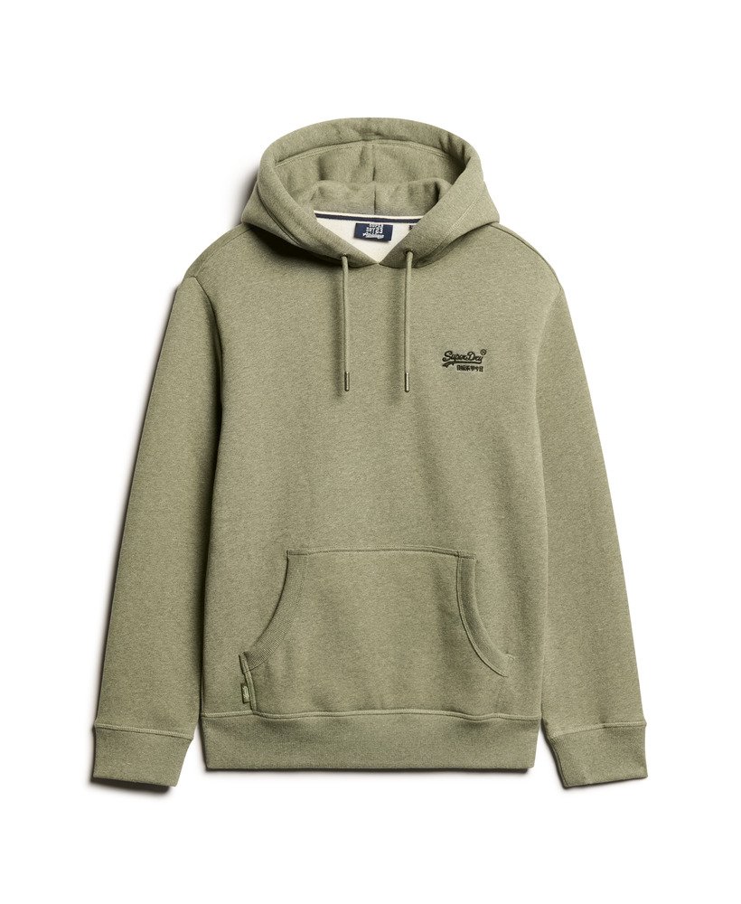 essential logo hoodie in martini olive green grit