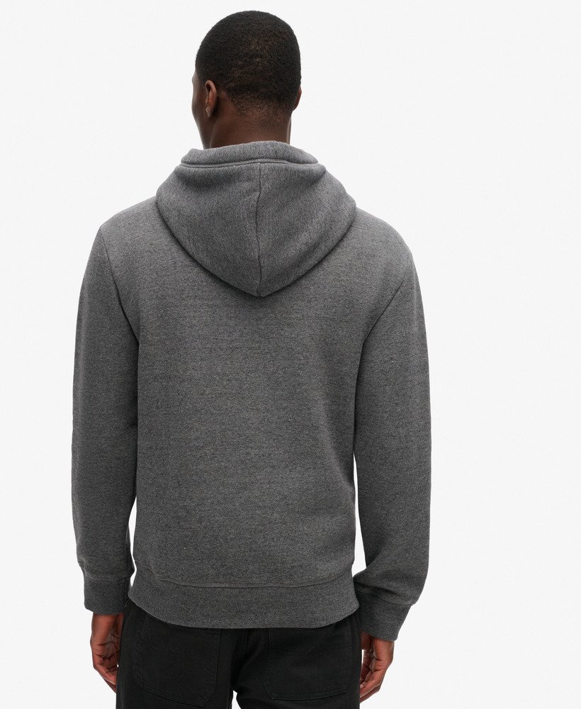 essential logo hoodie in carbon grey marl