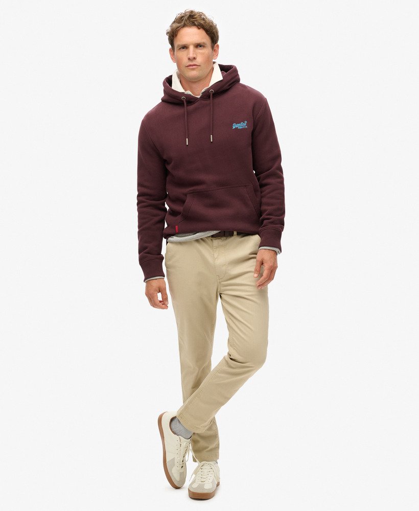 essential logo hoodie in diep bordeauxrood