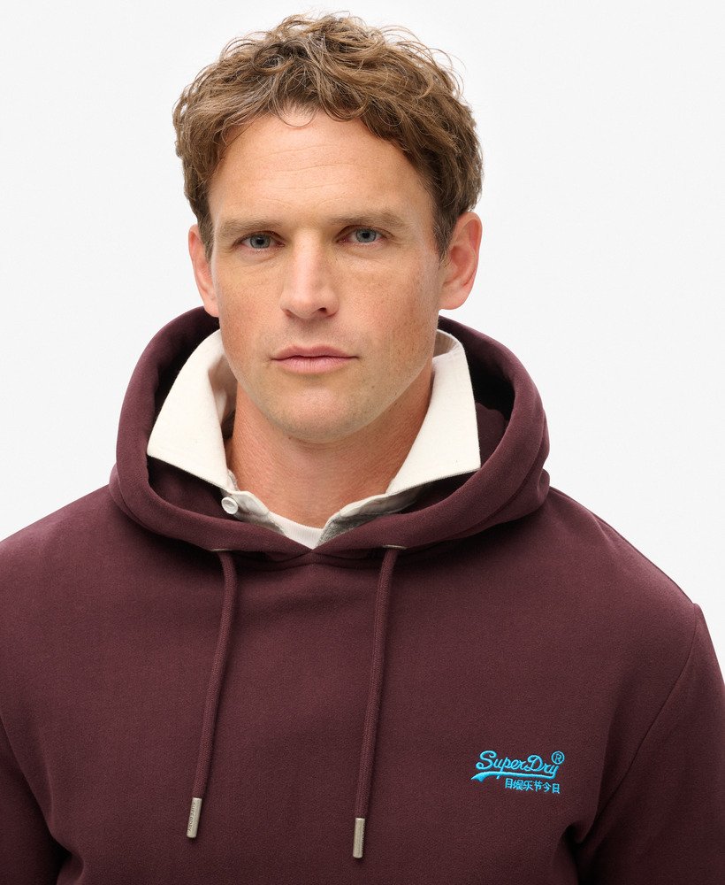 essential logo hoodie in diep bordeauxrood