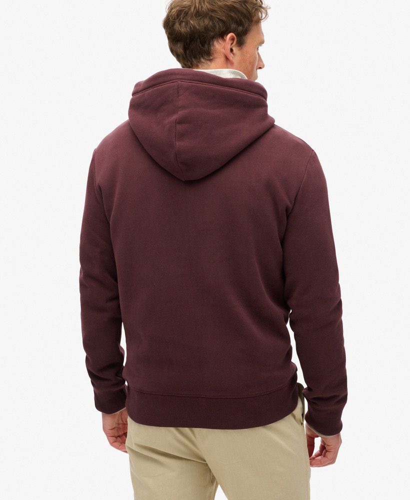 essential logo hoodie in diep bordeauxrood