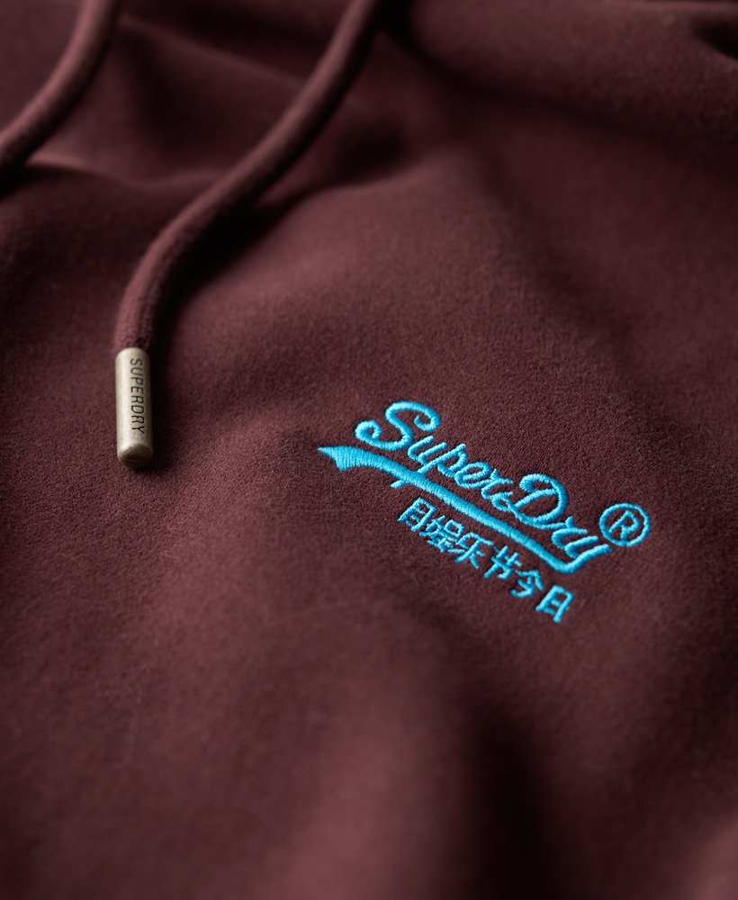 essential logo hoodie in diep bordeauxrood