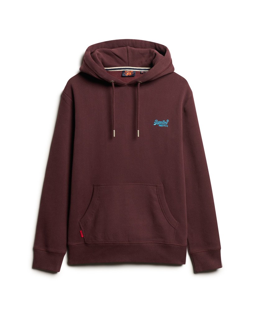 essential logo hoodie in diep bordeauxrood