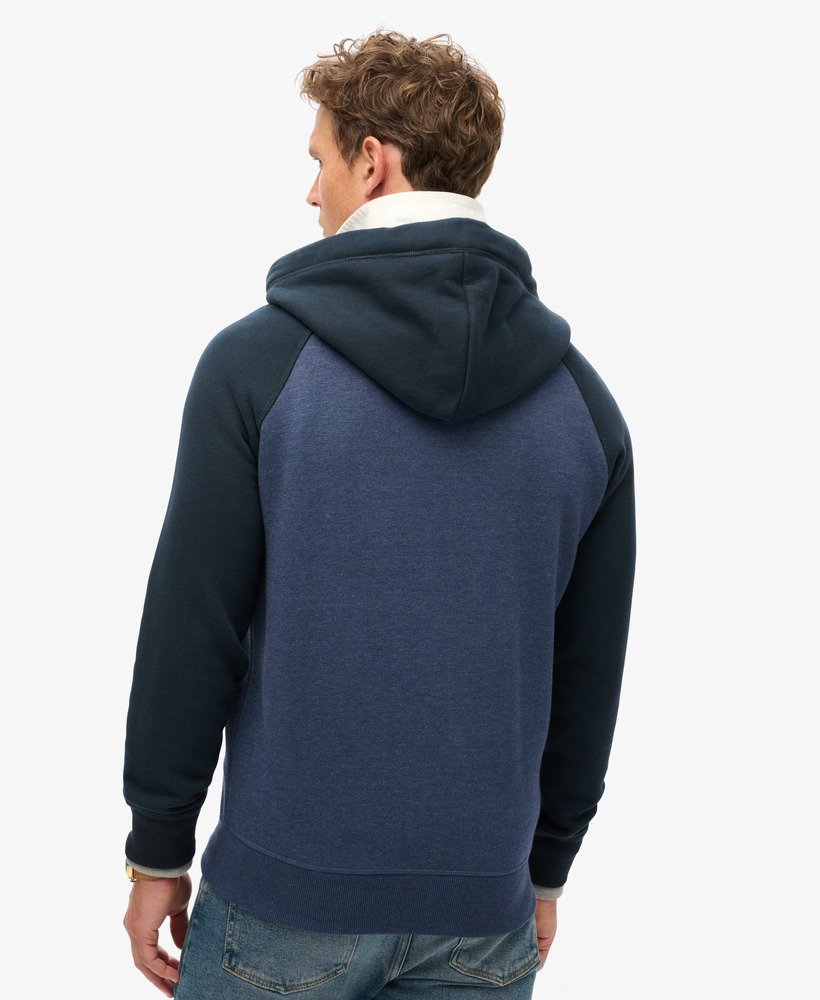 essential baseball zip hoodie in heritage navy marleclipse navy