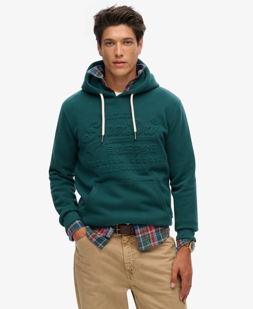 hoodie met reliëfprint in furnace green