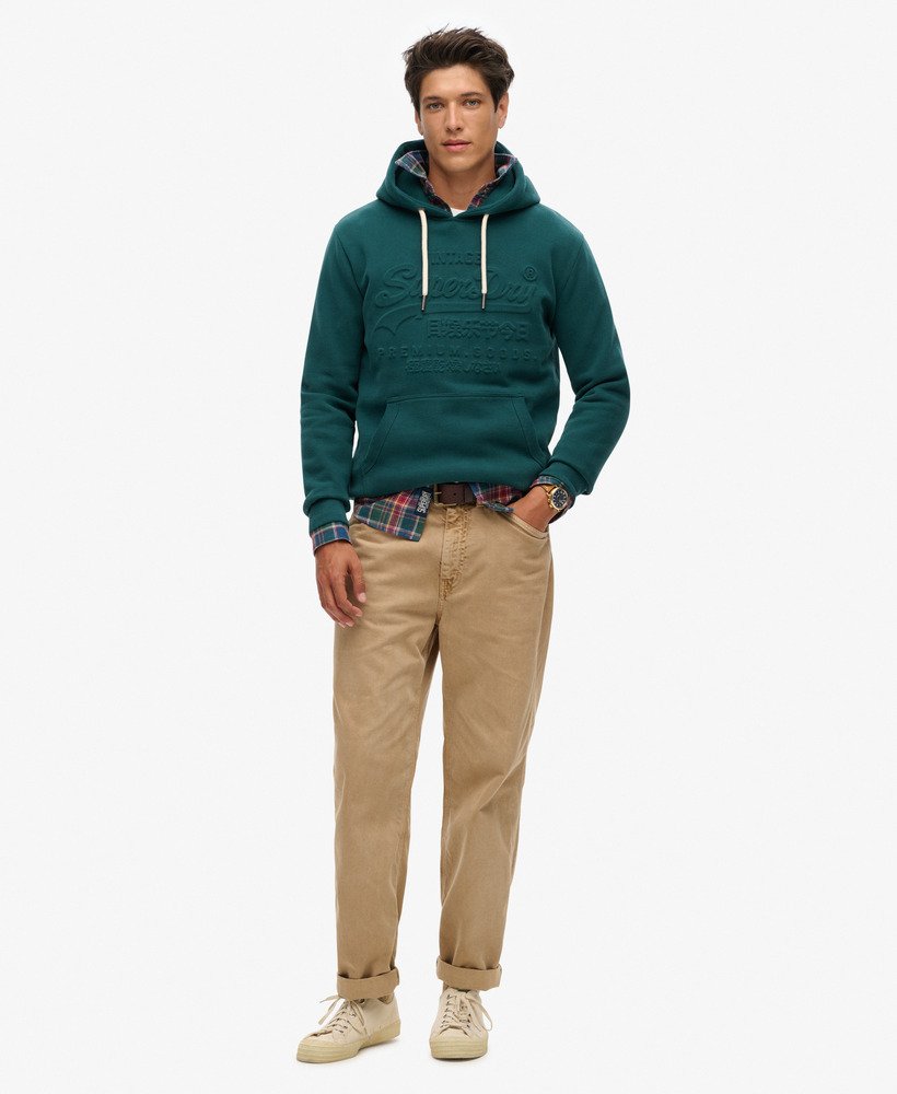 hoodie met reliëfprint in furnace green