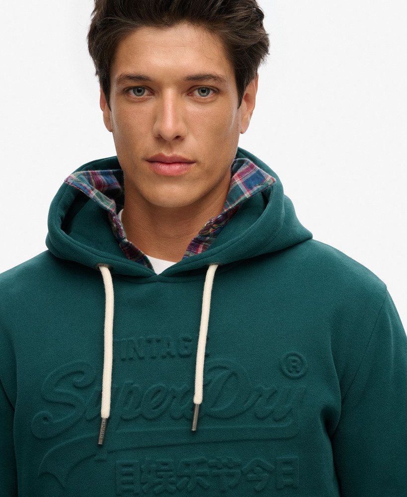 hoodie met reliëfprint in furnace green