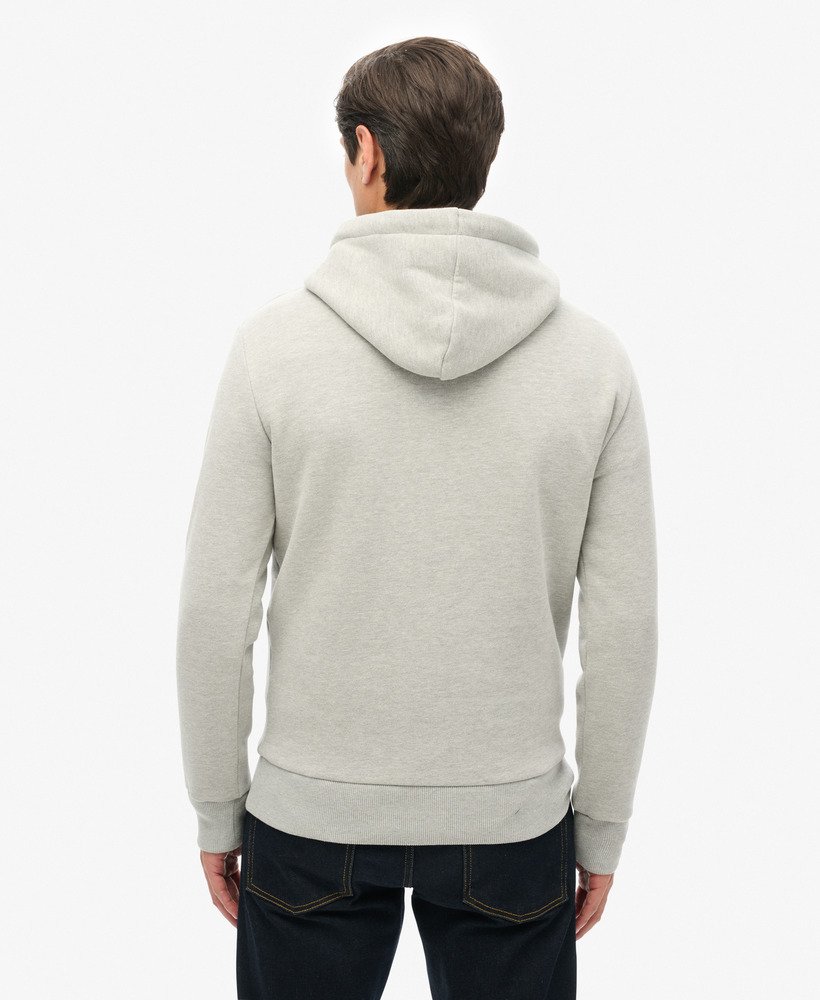 hoodie met reliëflogo in pumice stone beige marl