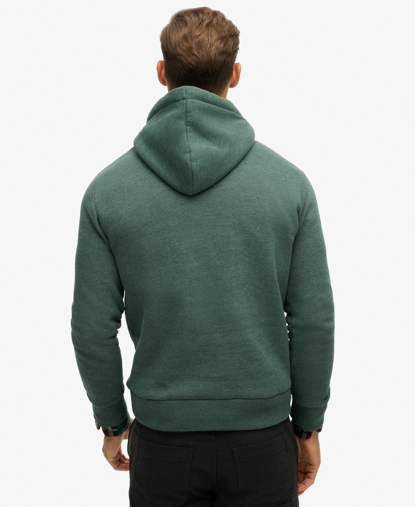 hoodie met reliëflogo in buck green marl-kleur.