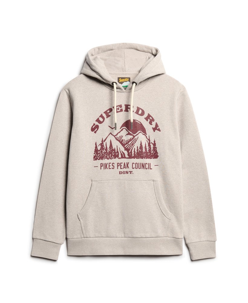 outdoor graphic hoodie in lavin beige marl