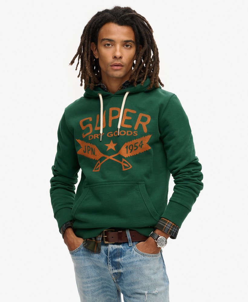 outdoor grafische hoodie in bengreen marl