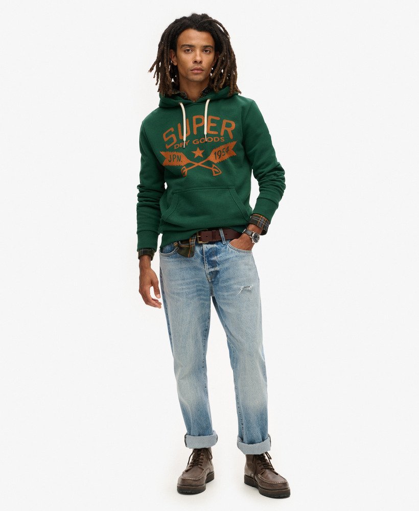 outdoor grafische hoodie in bengreen marl