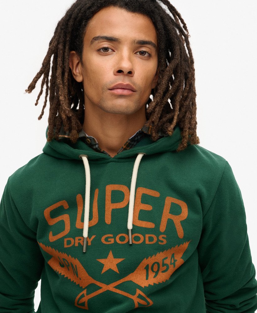 outdoor grafische hoodie in bengreen marl