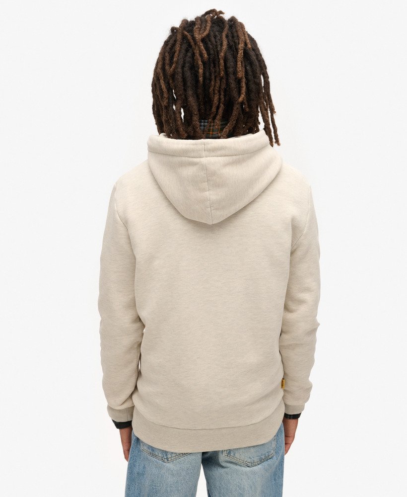 hoodie met grafische strepen voor buiten in havermoutgrijs gemêleerd